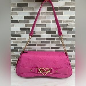 Juicy Couture Only Juicy Flap Shoulder Bag Purse - Juicy pink